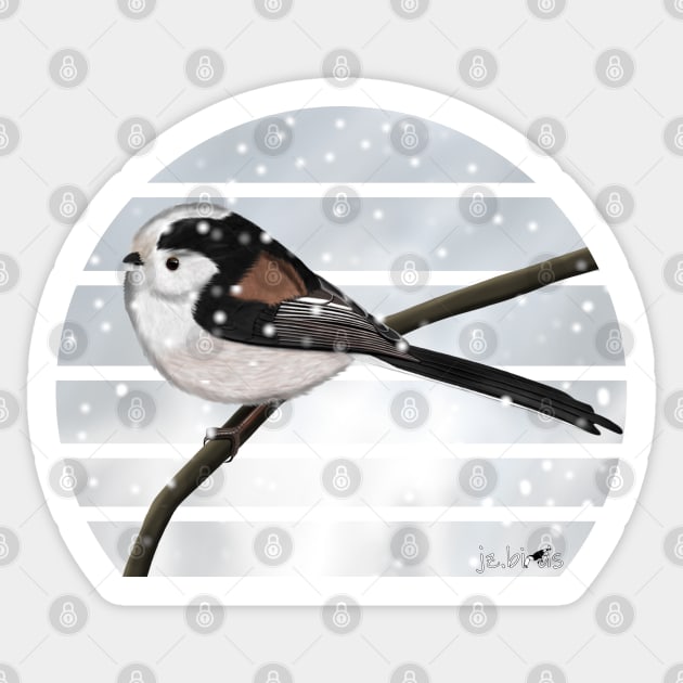 LongTailed Tit Winter Snow Bird Watching Birding Ornithologist Gift Sticker by jzbirds